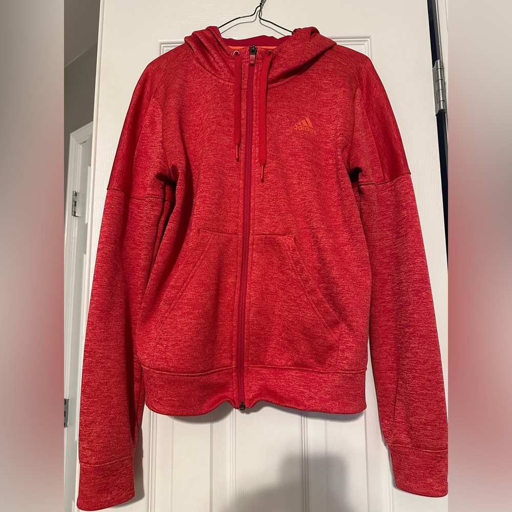 Adidas Vibrant Pink Hoodie with Orange Accents